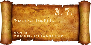 Muzsika Teofila névjegykártya